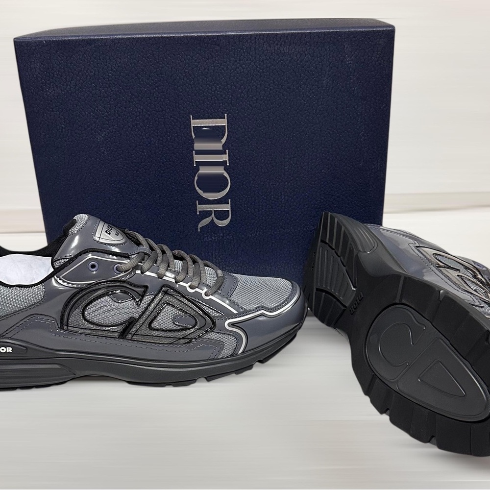 Dior Men's Gray and Black Sneakers